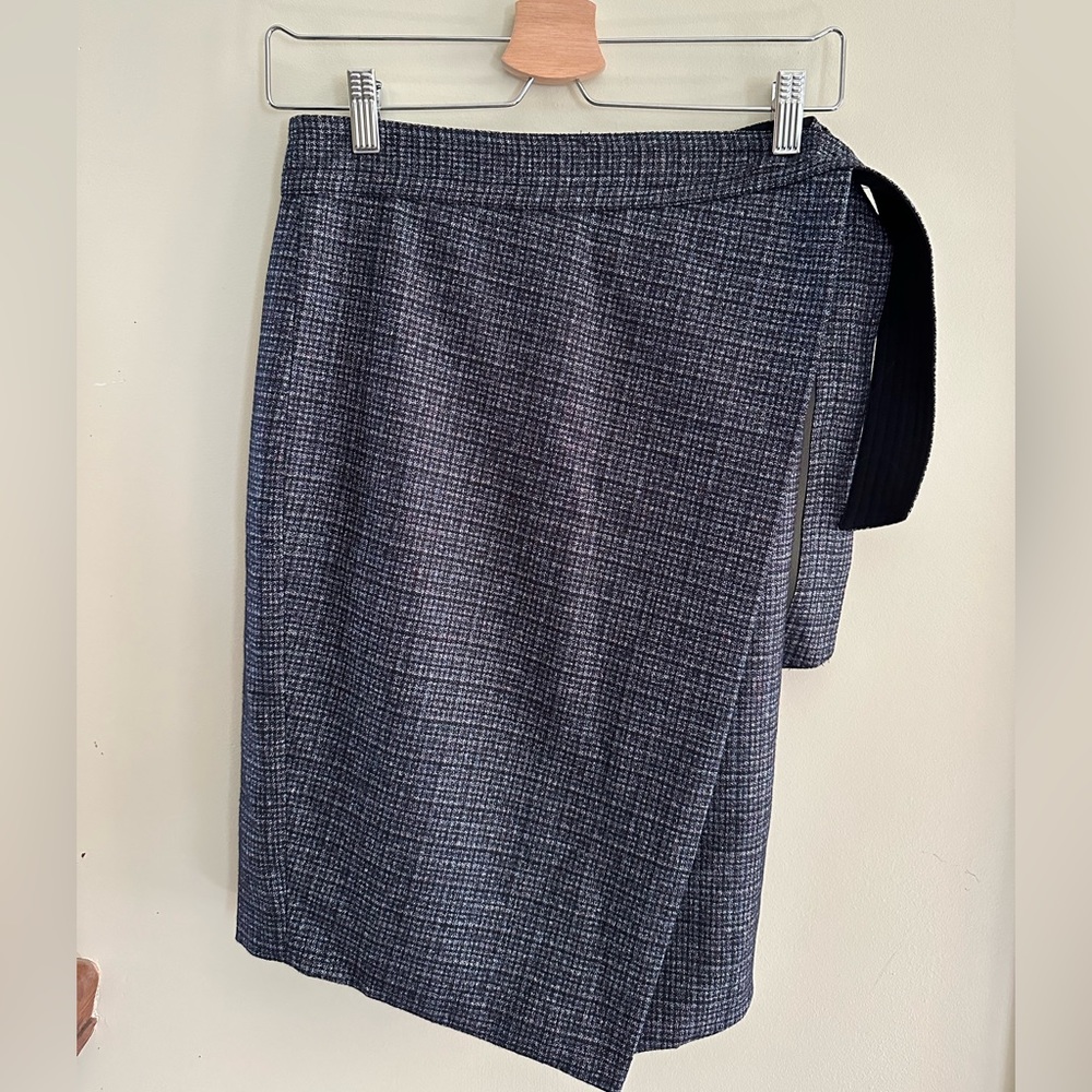 Maeve blue and black plaid skirt